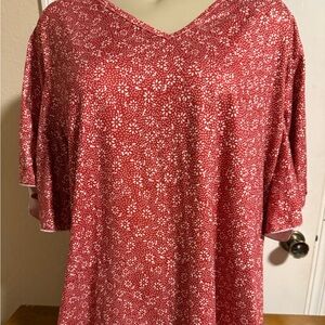 Floral Red Women's Blouse